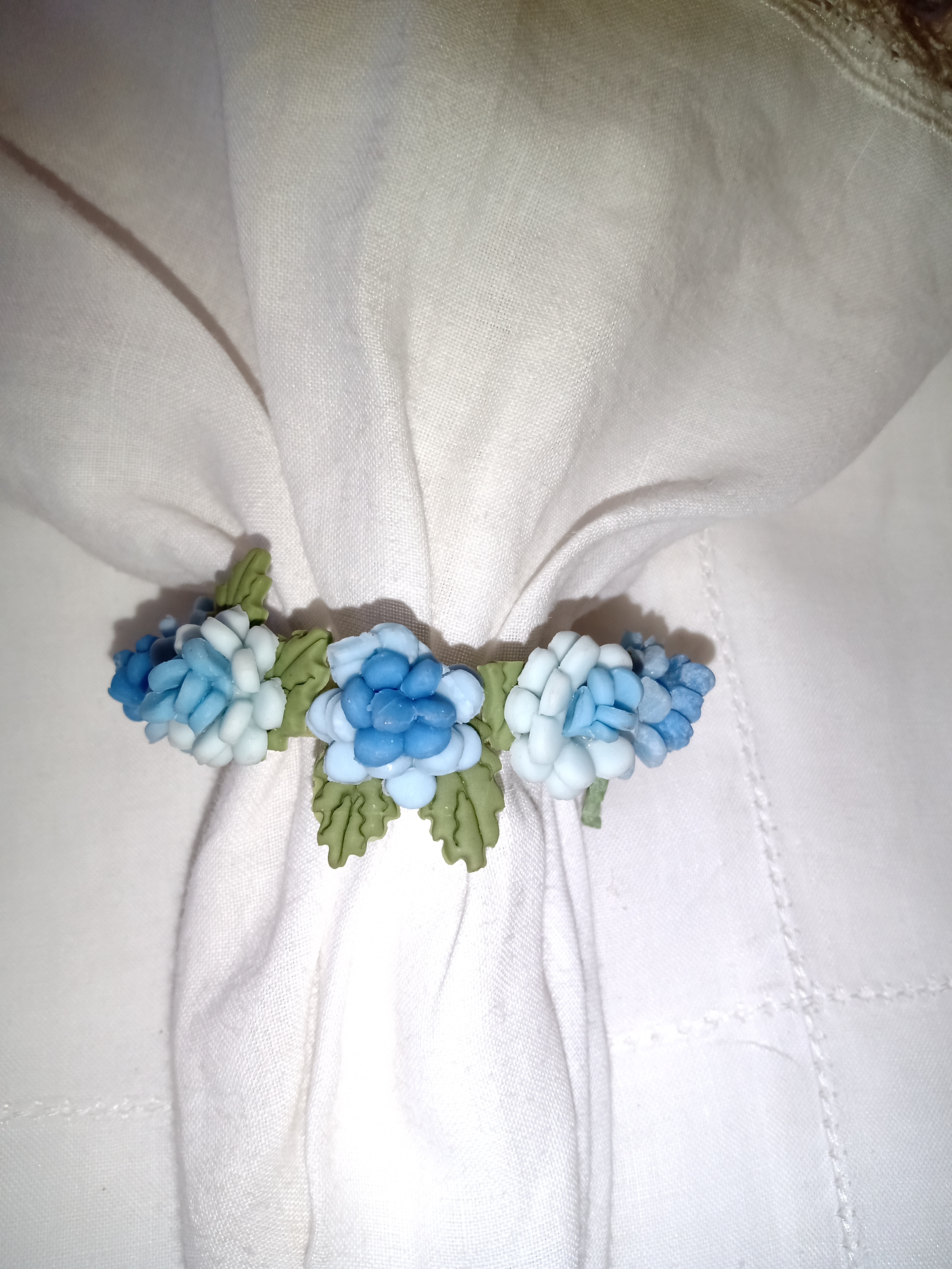 PORTA GUARDANAPO FLORAL AZUL BISCUT