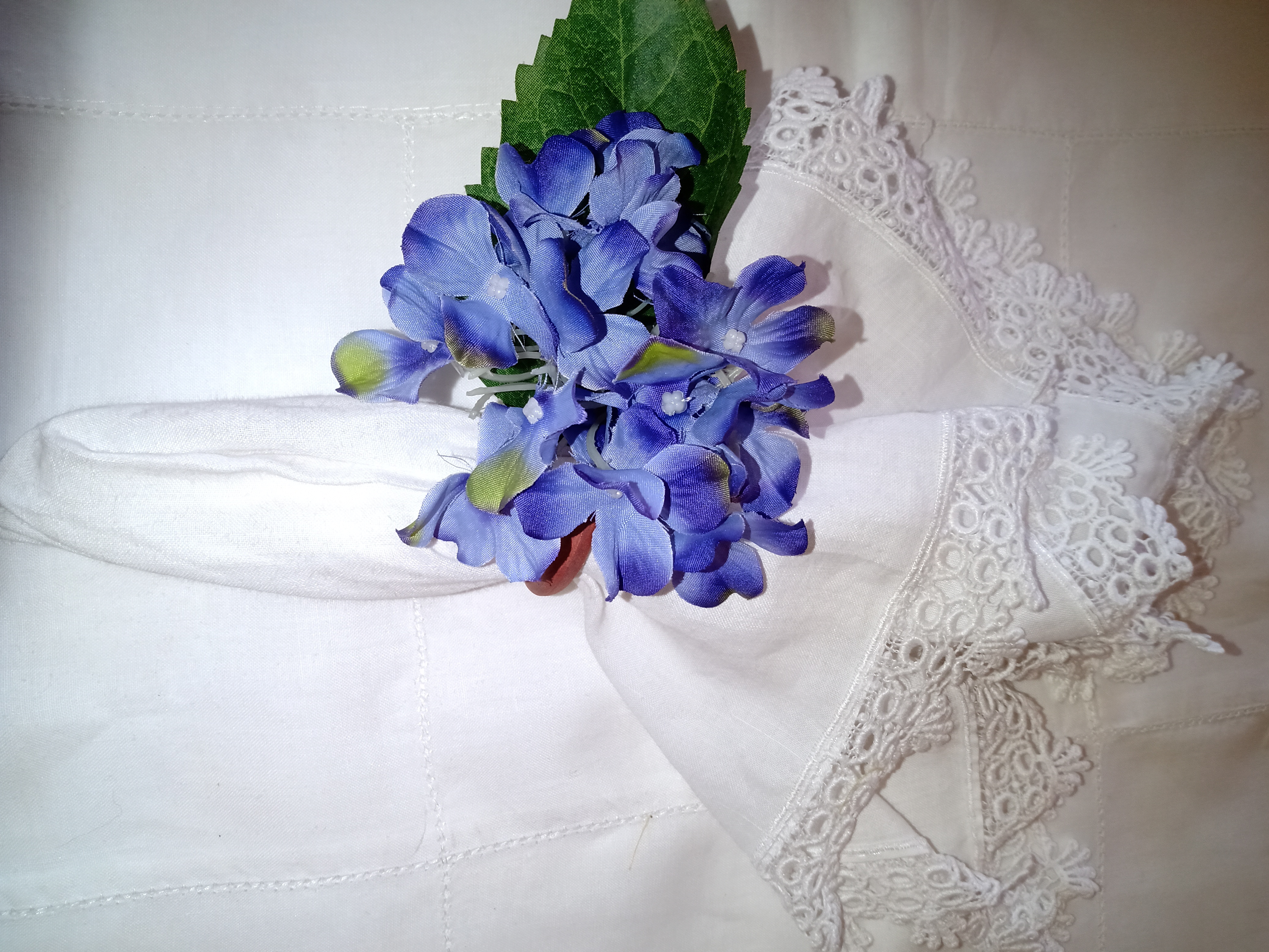 PORTA GUARDANAPO HORTENCIA AZUL