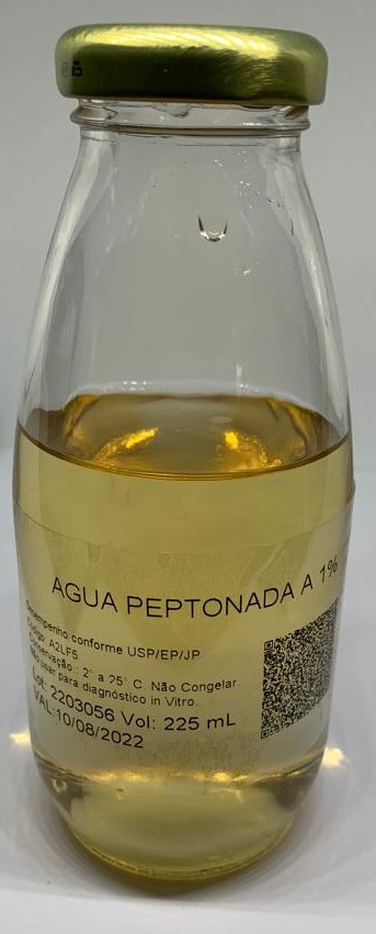 Água Peptonada 0,1%,  225mL. 